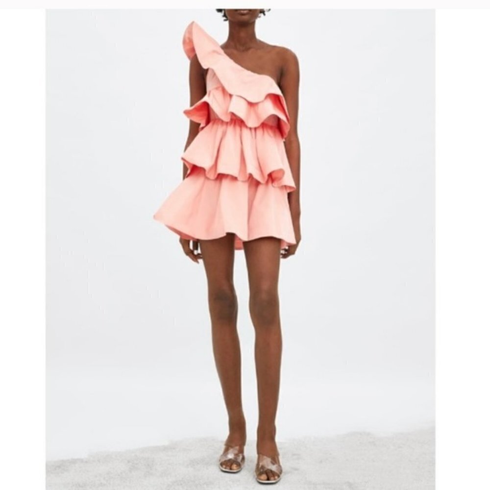 Zara Limited Edition Ruffled Asymmetric Dress - Picture 8 of 15